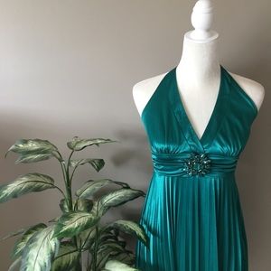 Candies Green Silky Halter Dress